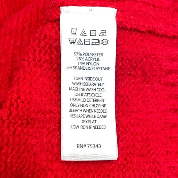Cupcakes and Cashmere Women's Apres Ski Sweater Vibrant Red w/White Text Size L - Picture 6 of 10